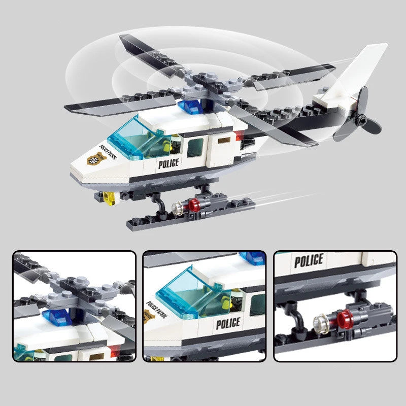 POLICE HELICOPTER BRICK SET