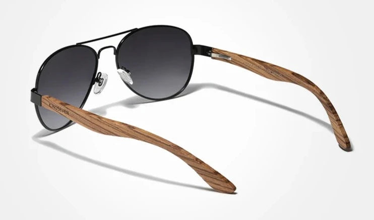 KINGSEVEN WOMEN'S SUNGLASSES WITH HANDCRAFTED WOODEN TEMPLES